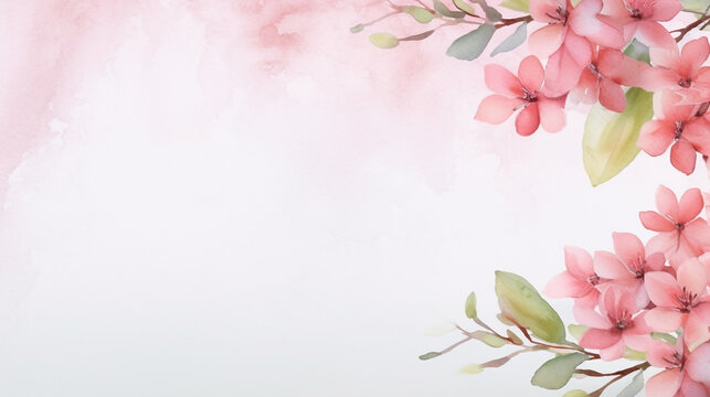 Asoka flowers on a watercolor background