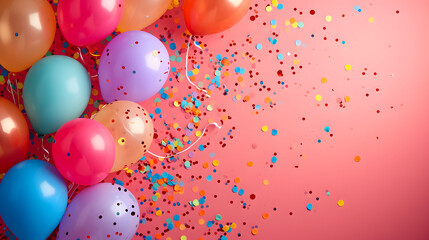Vibrant balloons and colorful confetti add a playful and celebratory touch to the party atmosphere