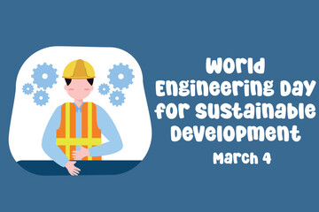 This World Engineering Day for Sustainable Development vector graphic is suitable for use as a celebration tool.