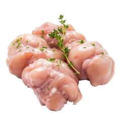 Sweetbreads (Thymus or pancreas glands) of beef- Isolated on transparent background  - obrazy, fototapety, plakaty