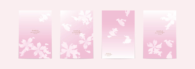 水彩画。水彩タッチの桜のポストカードベクターデータ。桜の和風背景。Watercolor. Cherry blossom postcard vector data with watercolor touch. Cherry blossoms Japanese style background.