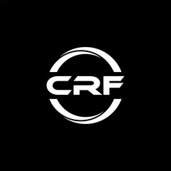 CRF letter logo design with black background in illustrator, cube logo, vector logo, modern alphabet font overlap style. calligraphy designs for logo, Poster, Invitation, etc.