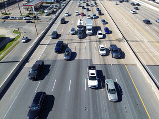 Traffic on a busy Houston, Texas highway 