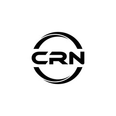 CRN letter logo design with white background in illustrator, cube logo, vector logo, modern alphabet font overlap style. calligraphy designs for logo, Poster, Invitation, etc.