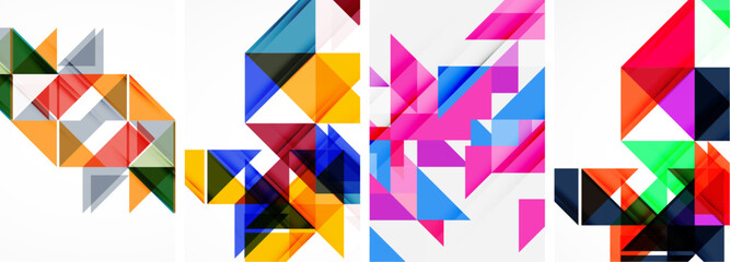 Fototapeta na wymiar Triangle poster set for wallpaper, business card, cover, poster, banner, brochure, header, website