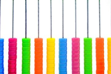 a colorful abacus isolated on white background