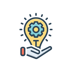 Color illustration icon for solution
