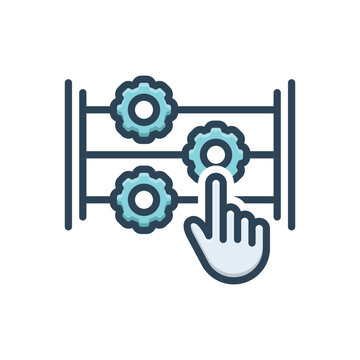 Color illustration icon for refine