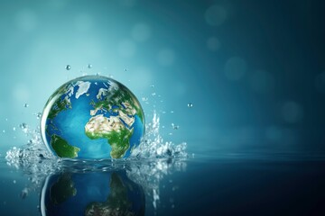 world water day background , copy space - generative ai