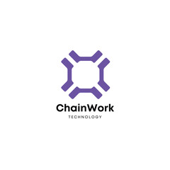 Chain work technology business logo abstract