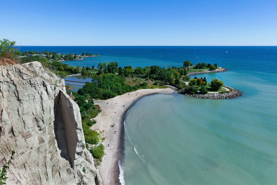 Scarborough Bluffs and Bluffers Park with Lake Ontario