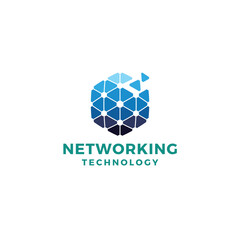 Networking technology business logo design
