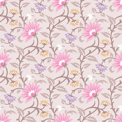 Fototapeta na wymiar Seamless floral wallpaper pattern design