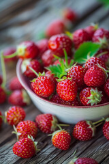 Delicious Wild Strawberries in a Bowl