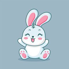 cute rabbit cartoon vector icon illustration animal nature icon concept