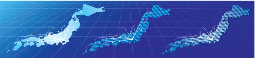 japan Map business Network worldwide Vector