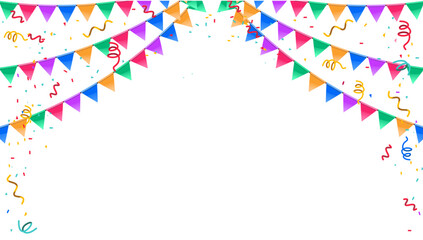 Birthday Celebrations banner with balloons and confetti. vector illustration