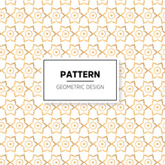 Seamless geometric pattern. Abstract vector background. Gold and white color.