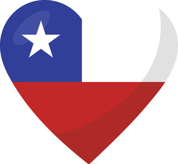 Naklejka premium Chile flag heart 3D style.