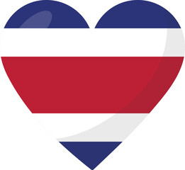 Costa rica flag heart 3D style.