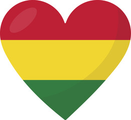 Bolivia flag heart 3D style.