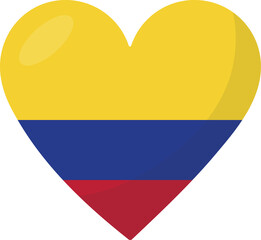 Colombia flag heart 3D style.