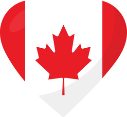 Canada flag heart 3D style.