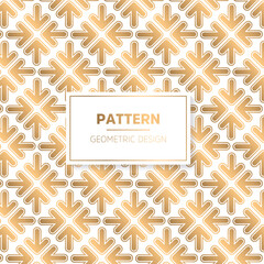 Seamless geometric pattern. Abstract vector background. Gold and white color.
