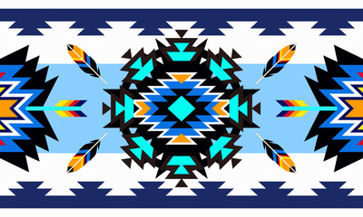 Native American art patterns Traditional geometric seamless pattern American Mexican style designs for backgrounds, wallpapers, illustrations, fabrics, clothing, carpets, textiles