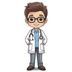 Doctor cartoon character isolated on white background. illustration for your design