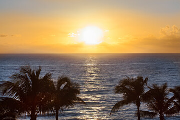 Fototapeta na wymiar sunrise over the Atlantic Ocean from Fort Lauderdale Florida 