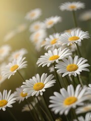 Obraz premium White daisies in the meadow. Beautiful nature scene.