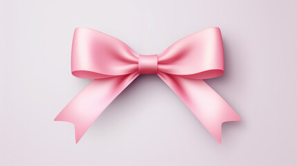 Simple and elegant pink bow on clean white background. Perfect for adding touch of femininity and charm to any project or design