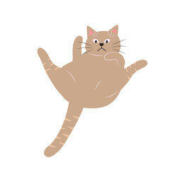 Cute funny cat. Fat pet animal. Cartoon character. Flat vector illustration.