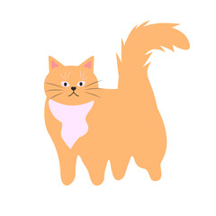 Cute funny cat. Fat pet animal. Cartoon character. Flat vector illustration.