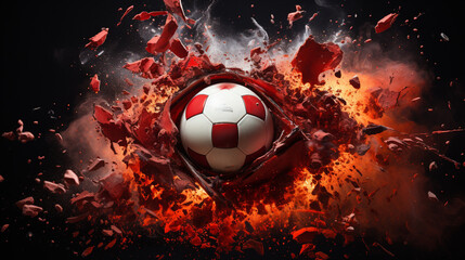 soccer ball in fire