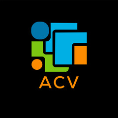 ACV Letter logo design template vector. ACV Business abstract connection vector logo. ACV icon circle logotype.
