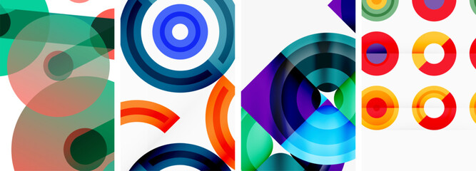 Round geometric elements and circles in background design for wallpaper, business card, cover, poster, banner, brochure, header, website