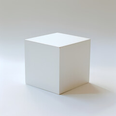 white box cute  product stand on white background