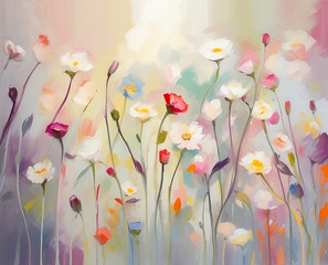 Colorful Watercolor Impressionist Flowers