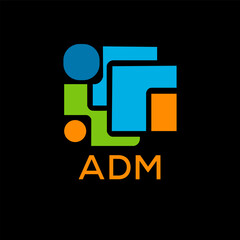 ADM Letter logo design template vector. ADM Business abstract connection vector logo. ADM icon circle logotype.
