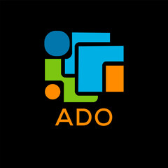 ADO Letter logo design template vector. ADO Business abstract connection vector logo. ADO icon circle logotype.
