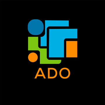 ADO Letter logo design template vector. ADO Business abstract connection vector logo. ADO icon circle logotype.

