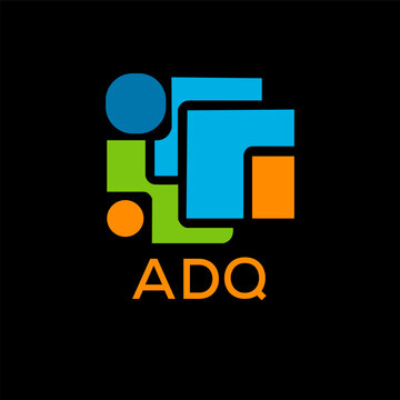 ADQ Letter logo design template vector. ADQ Business abstract connection vector logo. ADQ icon circle logotype.
