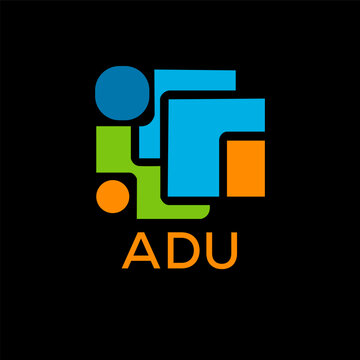 ADU Letter logo design template vector. ADU Business abstract connection vector logo. ADU icon circle logotype.
