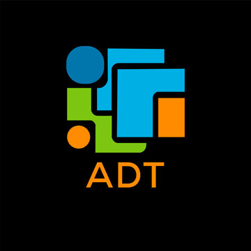 ADT Letter logo design template vector. ADT Business abstract connection vector logo. ADT icon circle logotype.

