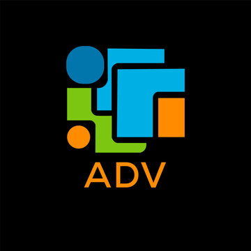 ADV Letter logo design template vector. ADV Business abstract connection vector logo. ADV icon circle logotype.
