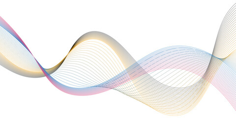 Abstract Dynamic color wave line background. flowing wave lines Design element for technology, science, modern concept.