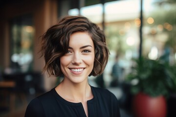 Obraz premium 笑顔の女性ポートレート,Generative AI AI画像