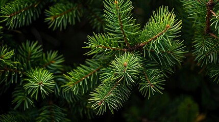 Photo of bright green pine needles set against dark shade